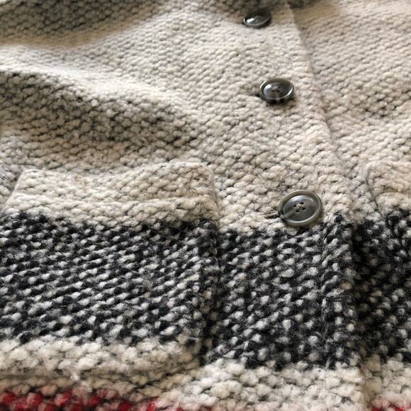 Gap Girls Wool Blend 3/4 Sleeve Sweater Coat Gray Stripes Size XS (4-5) - Picture 3 of 8